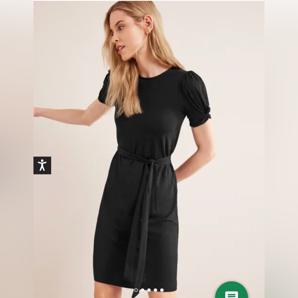 NWT Boden knot detail jersey mini dress sz 10 black